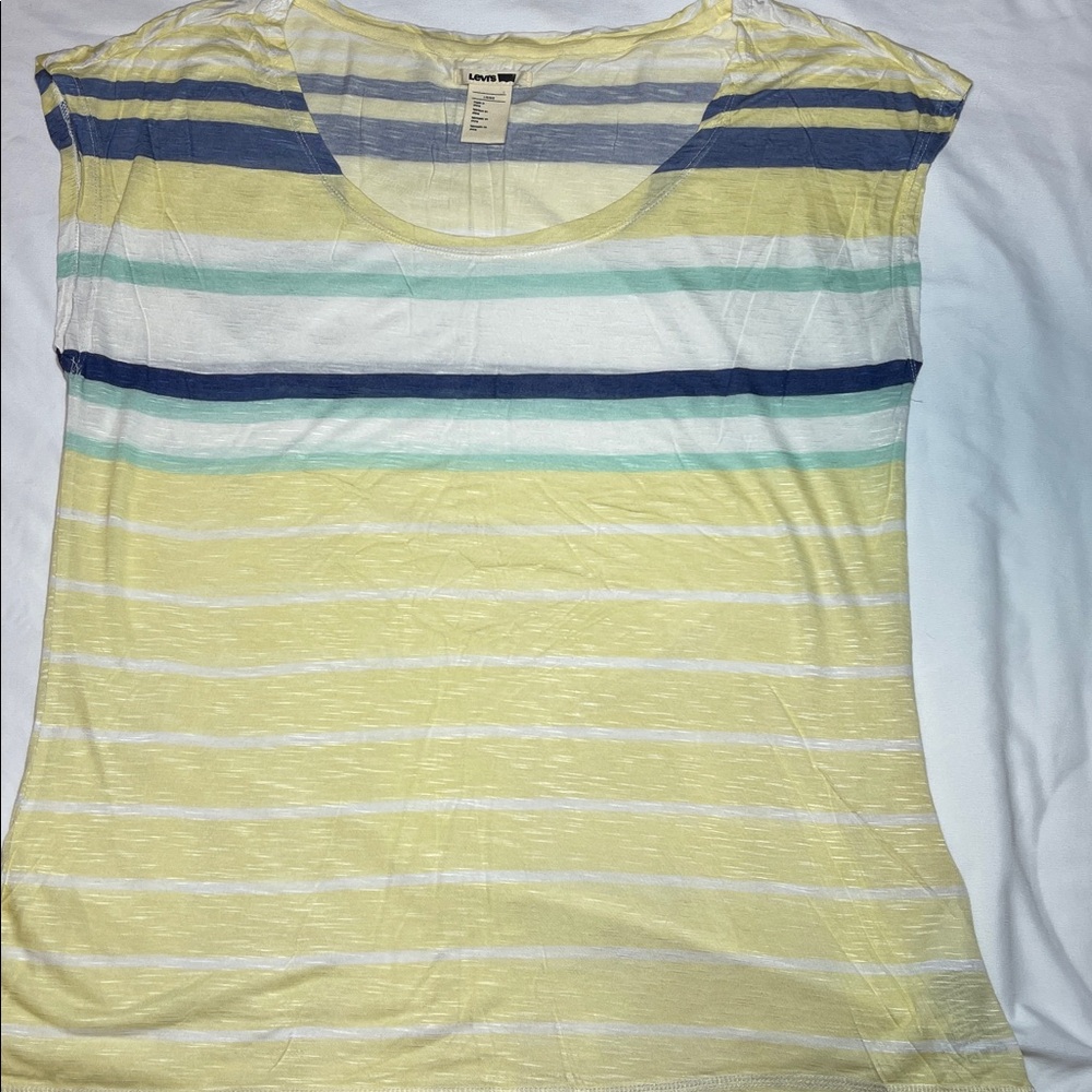 Levi’s Large Striped Yellow and Blue T-Shirt